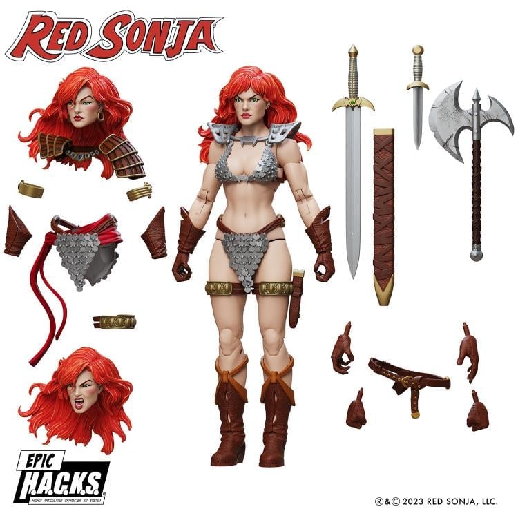 Boss Fight Studio Red Sonja 50th Anniversary EPIC H.A.C.K.S. Red Sonja 1/12 Scale Action Figure - View 7