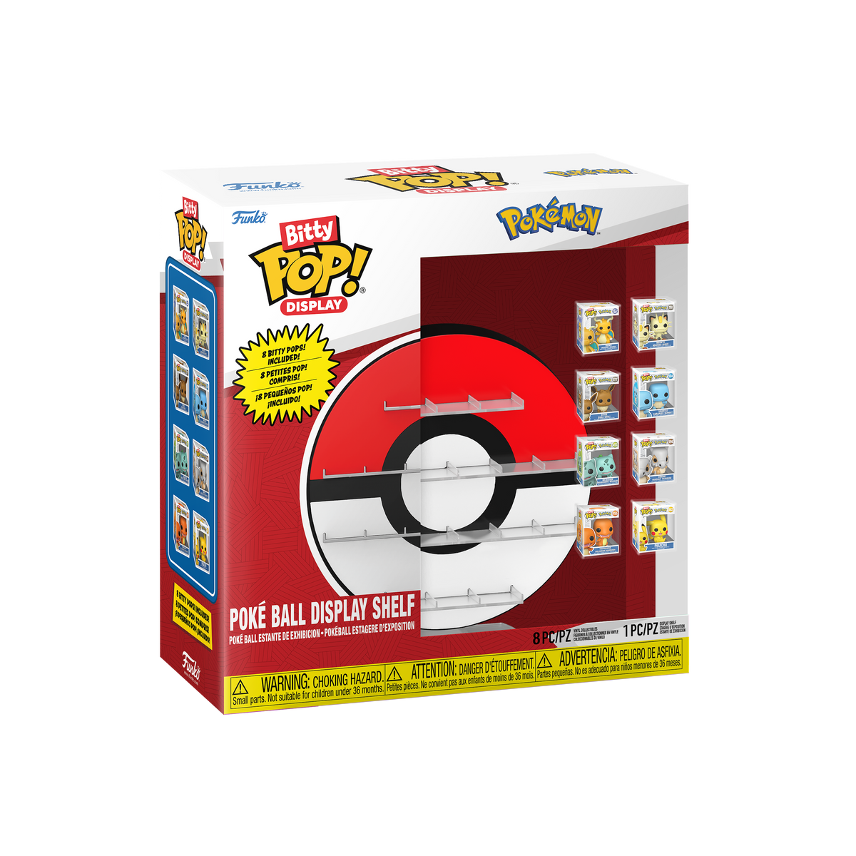 Funko Pokemon Bitty Pop! Poke Ball Display Shelf with Dragonite, Meowth and Eevee Figures - View 19