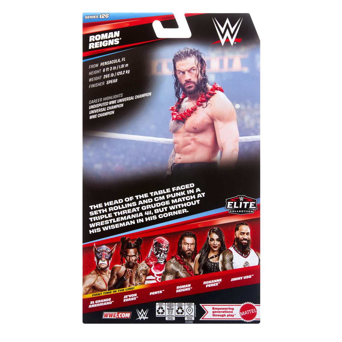 Mattel WWE Elite Collection Series 126 Roman Reigns Action Figure - View 9