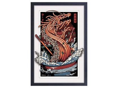 Pyramid America Illustrata Ramen Dragon 17-Inch Framed Art Print - View 2