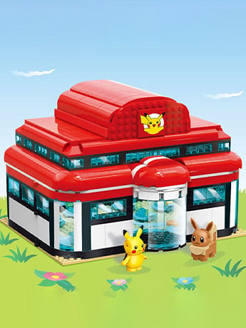 Keeppley Pokemon Pikachu Pokemon Center Qman Building Blocks Toy Set, 8.27-Inch