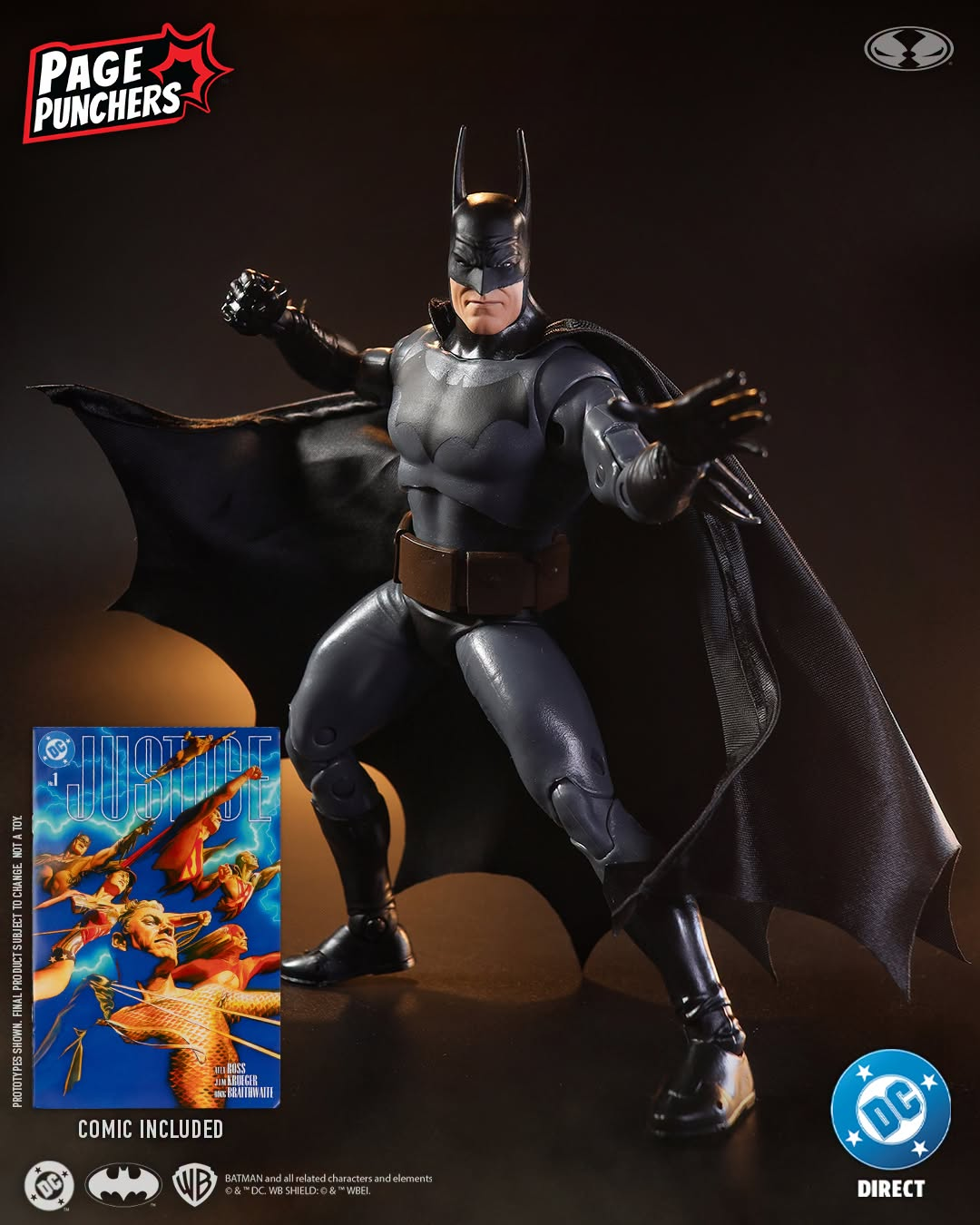 McFarlane Toys DC Direct Justice #1 Page Punchers Batman 7-Inch Action Figure with Comic - View 3