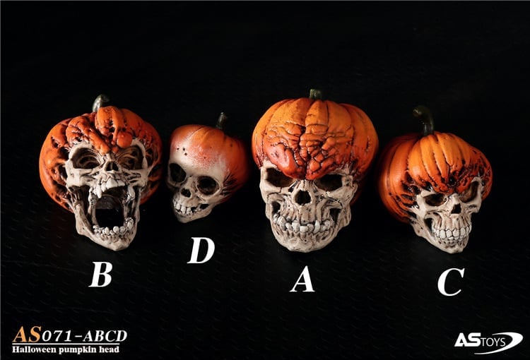 AS Toys Halloween Skeleton Pumpkin Head 1/6 Scale PU Accessory (Ver A) - View 3