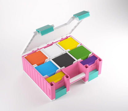 Gamegenic Game Castle (Pink/White/Teal) Storage Box for Board Games - View 11