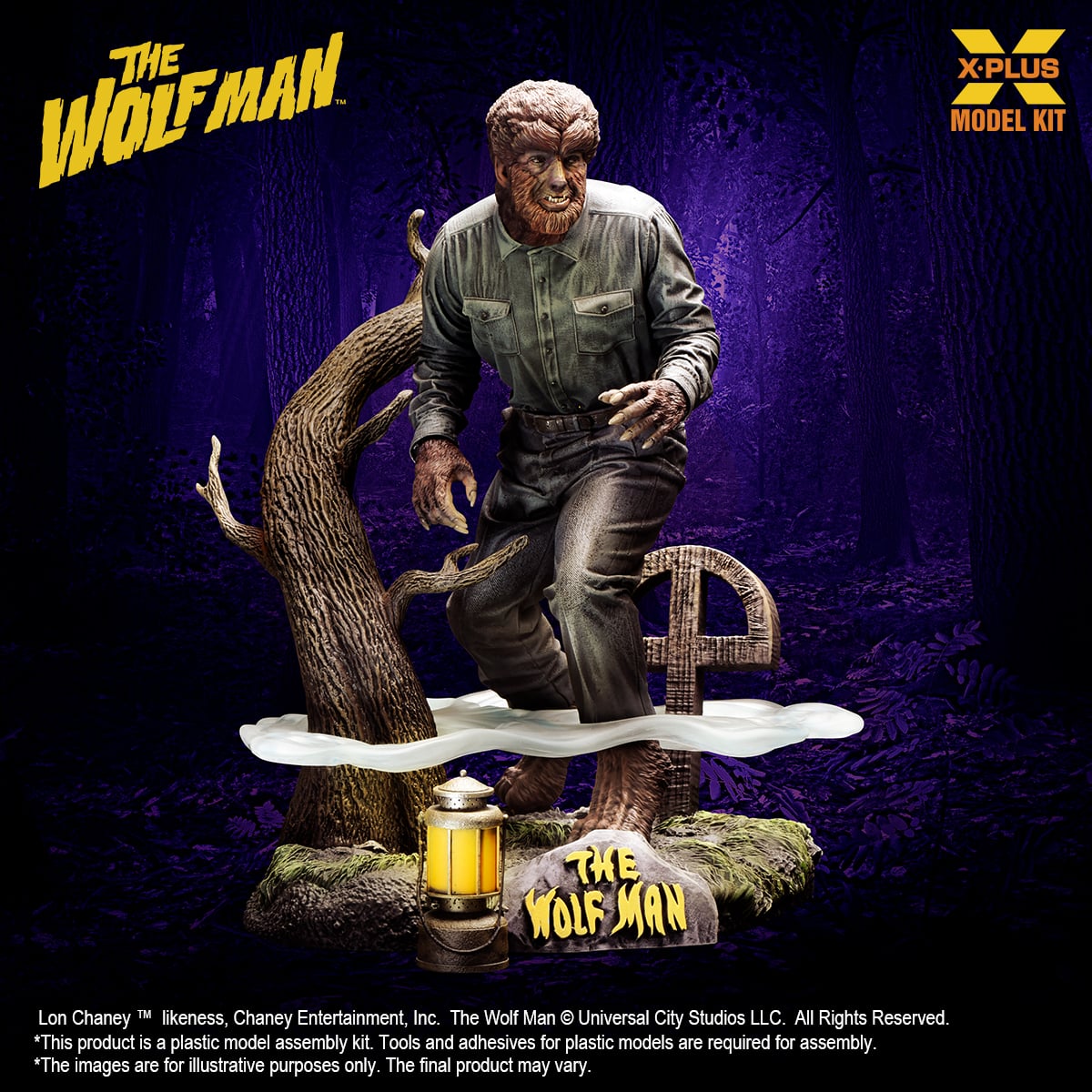 X-Plus Universal Monsters Lon Chaney Jr. as The Wolf Man 1/8 Scale Model Kit (Reissue, 9-Inch) - View 6