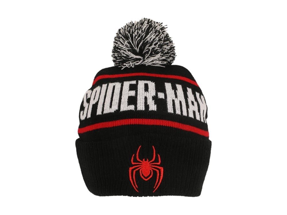 Bioworld Marvel Spider-Man Logo Black Cuff Beanie Hat in Acrylic - View 2