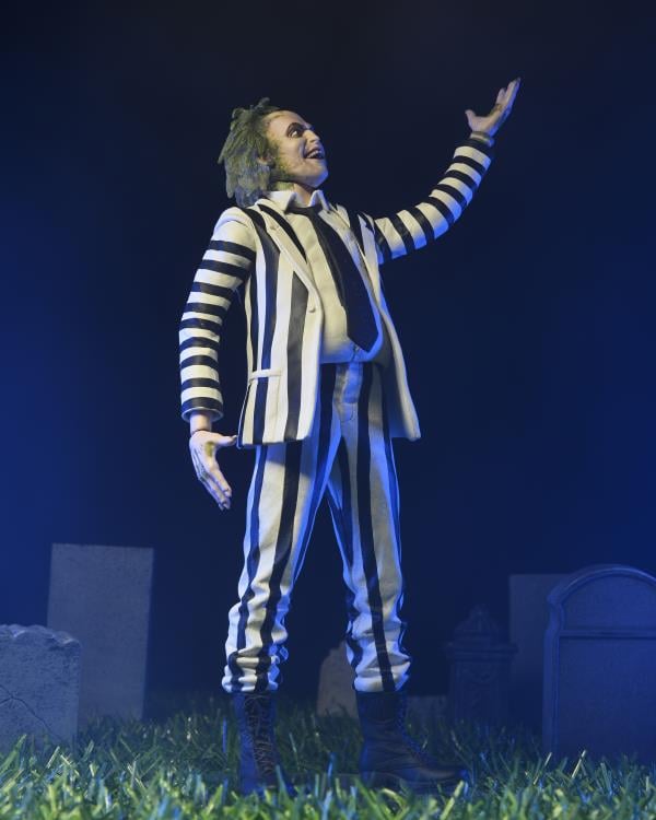 NECA Beetlejuice Black and White Suit Plastic Action Figure - View 5