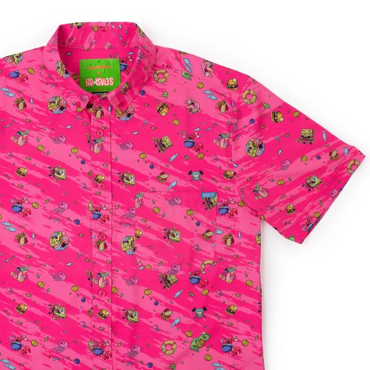 RSVLTS SpongeBob SquarePants Krusty Bobs Short Sleeve Button Up Shirt in KUNUFLEX Stretch - View 4