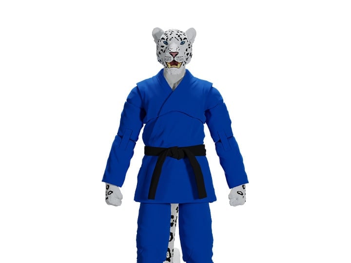 Icon Heroes Zoo Jitsu Fighters Shadow the Snow Leopard Blue Gi Action Figure - View 2