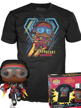 Funko Pop! and Tee Marvel Black Panther: Wakanda Forever Ironheart MK1 Glow-in-the-Dark Set