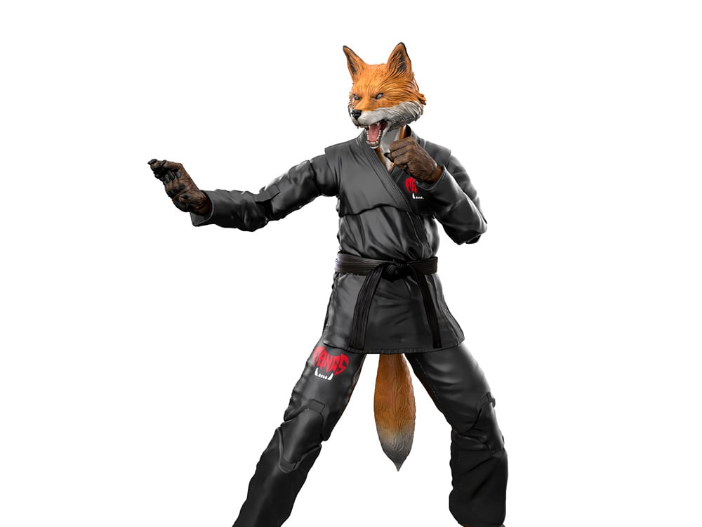 Icon Heroes Jiu Jitsu Combat Creatures Fangs Tribe Flicker the Fox (Black Gi) 1/12 Scale Action Figure - View 2
