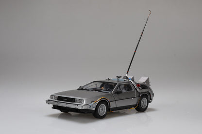 Aoshima Back to the Future Movie Mecha No.BT-05 Time Machine with Figure 1/24 Scale Plastic Model Kit - View 3