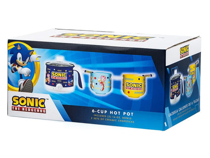 Uncanny Brands Sonic the Hedgehog Hot Pot with Ramen Bowls Cooking Set - View 8