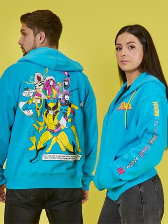 Cakeworthy Marvel X-Men Retro Hoodie with Gambit, Phoenix, Storm, Rogue, Wolverine and Cyclops