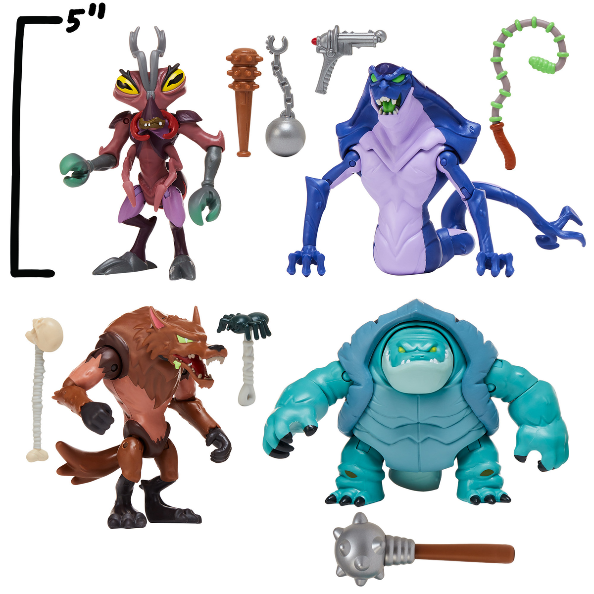Playmates Tales of the Teenage Mutant Ninja Turtles Monster Mutanimals Set of 4 Action Figures, 5-Inch - View 5