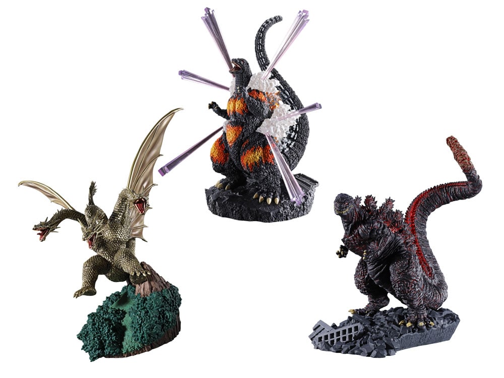MegaHouse Godzilla Petitrama EX 01 Godzilla Box of 3 Figures - View 2