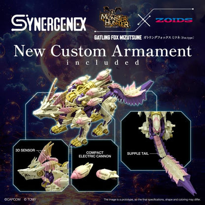 Takara Tomy Zoids x Monster Hunter Synergenex Series Gatling Fox Mizutsune 1/35 Scale Model Kit, 14-Inch - View 16