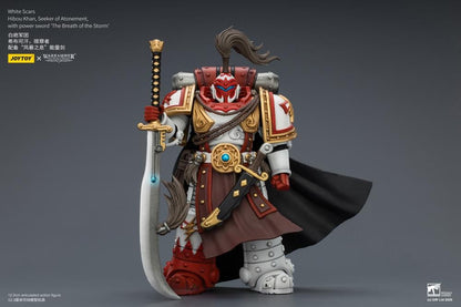 JoyToy Warhammer The Horus Heresy White Scars Hibou Khan Seeker of Atonement with The Breath of the Storm Powersword 1/18 Scale Action Figure - View 5