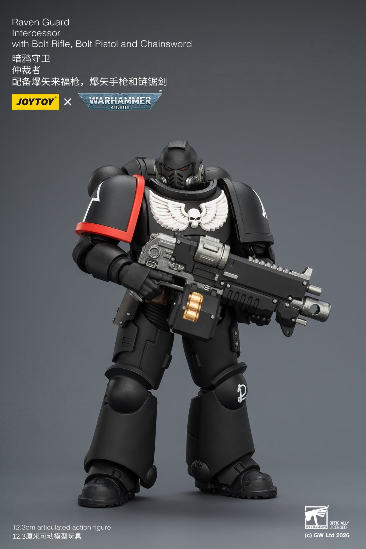 JoyToy Warhammer 40,000 Raven Guard Intercessor 1/18 Scale Plastic Action Figure 4.8-Inch - View 7