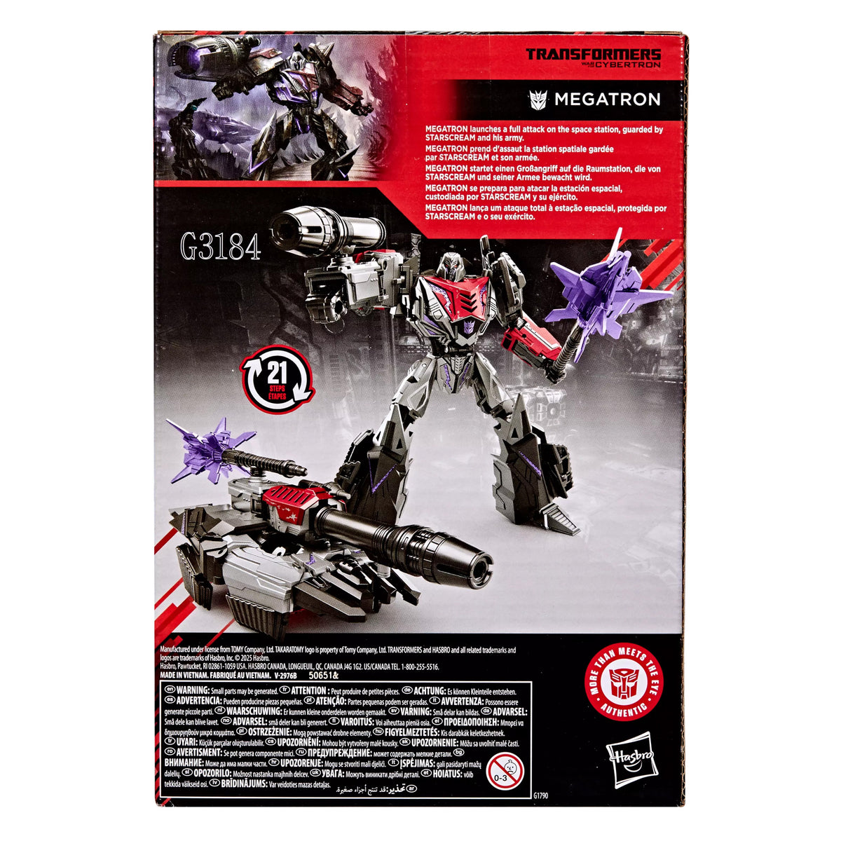 Hasbro Transformers: War for Cybertron Studio Series Voyager Class Megatron Plastic Action Figure - View 7