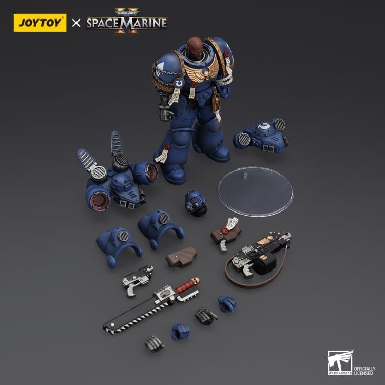 JoyToy Warhammer 40,000: Space Marine 2 Ultramarines Brother Chairon 1/18 Scale Plastic Action Figure - View 7