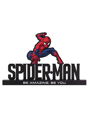 Open Road Brands Marvel Spider-Man Tabletop Decor in Metal and Wood