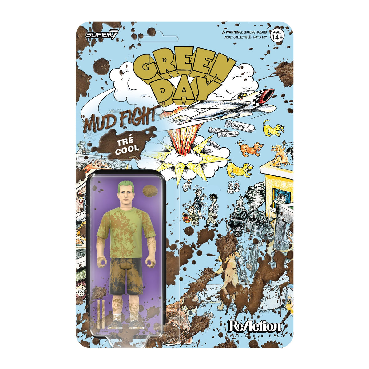 Super7 Green Day ReAction Tre Cool (Mud Fight) Action Figure - View 5