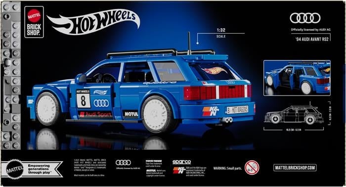 Hot Wheels Speed Series Mattel Brick Shop 1994 Audi Avant RS2 1/32 Scale Building Set - View 13