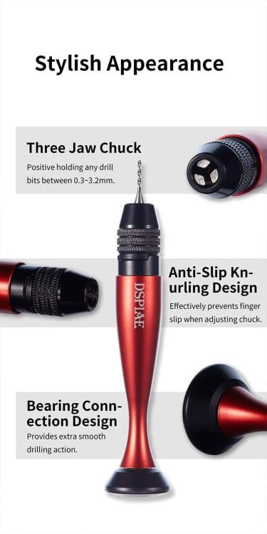 DSPIAE General Purpose Chuck Hand Drill Set Aluminum Hobby Drill for Models - View 6