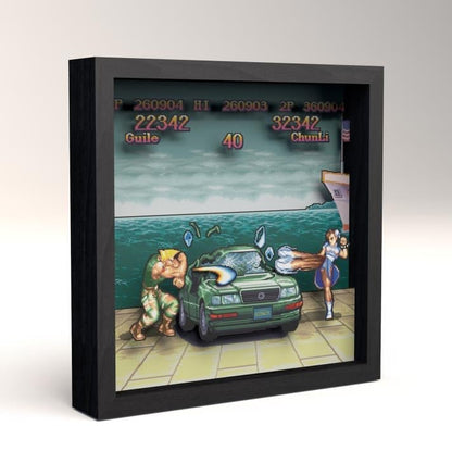 Pixel Frames Street Fighter II Car Scene Pixel Frame 9x9 with Guile and Chun-Li - View 3