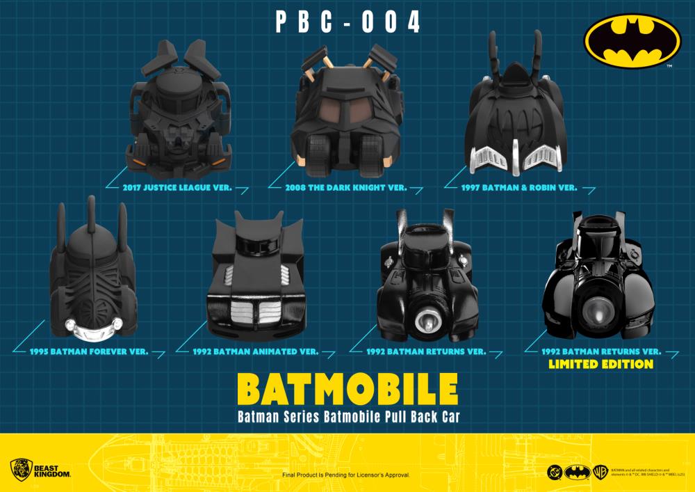 Beast Kingdom DC Comics PBC-004 Batmobile Box of 6 Pull Back Cars - View 6