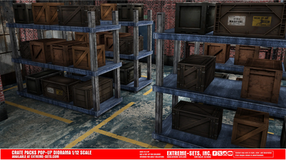 Extreme-Sets Multiverse Collection Rustic Crate Pack 1/12 Scale Cardboard Pop-Up Diorama - View 6
