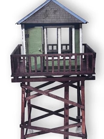 Mini Materials 1/12 Scale Fire Tower Lookout Plywood Miniature, 23.5-Inch