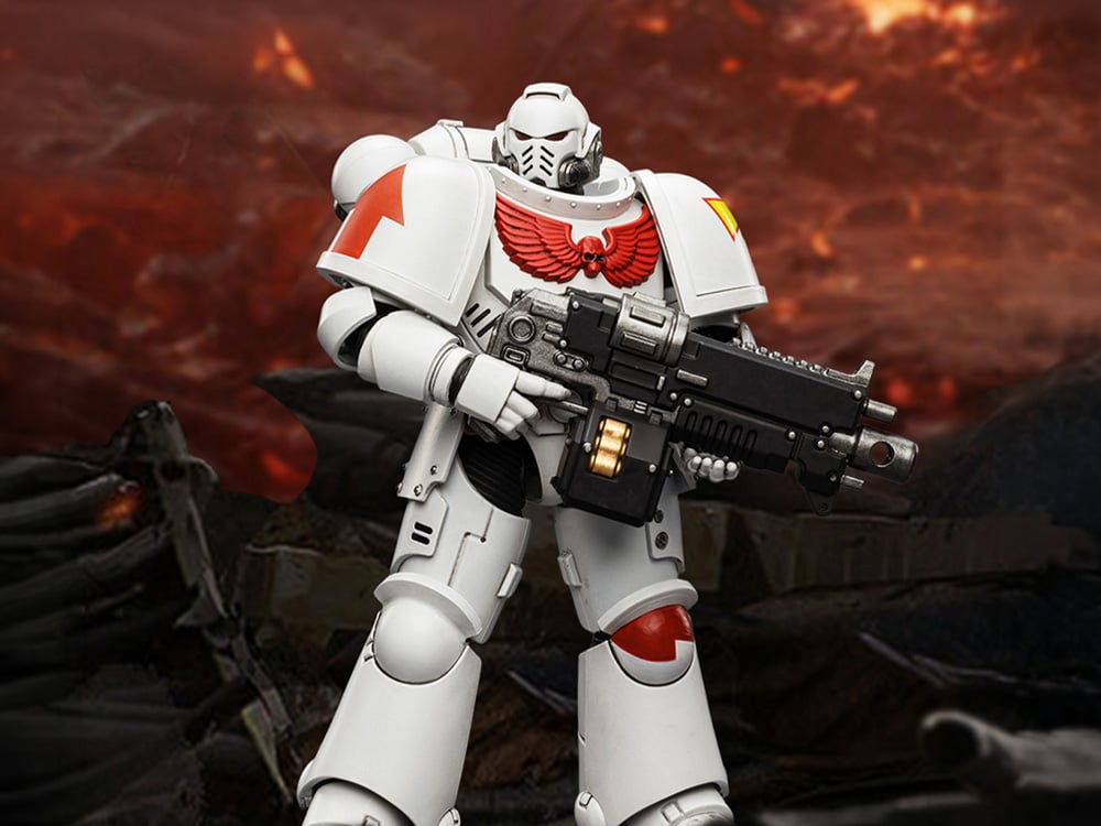 JoyToy Warhammer 40,000 White Scars Intercessor 1/18 Scale Plastic Action Figure 4.8-Inch - View 2