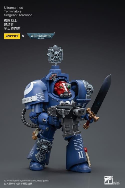 JoyToy Warhammer 40K Ultramarines Terminators Sergeant Terconon 1/18 Scale Action Figure - View 7