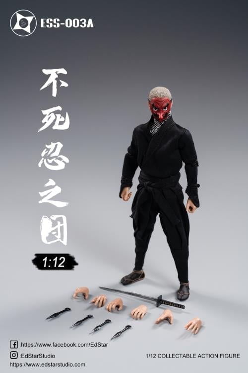 EdStar Studio Undead Ninja Army Tengu Mask 1/12 Scale Figure (Black Ver.) - View 5