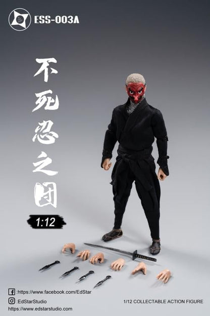 EdStar Studio Undead Ninja Army Tengu Mask 1/12 Scale Figure (Black Ver.) - View 5