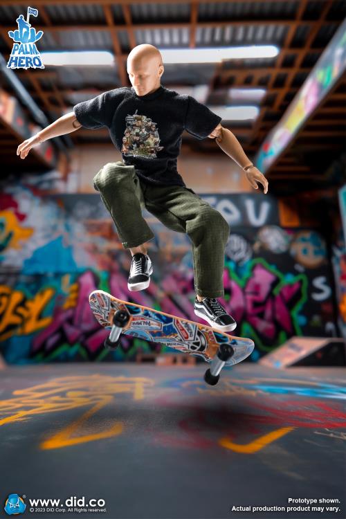 DiD Palm Hero Simply Fun Series The Skateboarder 1/12 Scale Action Figure - View 16