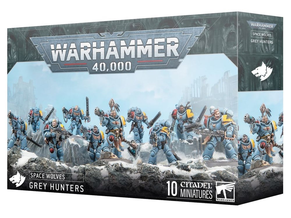 Games Workshop Warhammer 40,000 Space Wolves Grey Hunters Citadel Plastic Miniatures Set - View 2