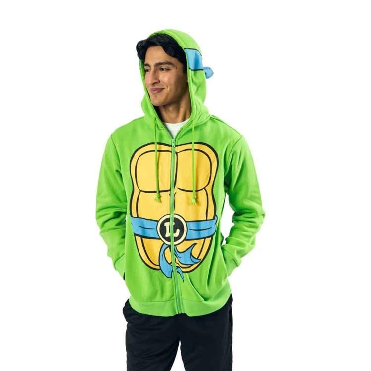 Bioworld Teenage Mutant Ninja Turtles Leonardo Cosplay Zip-Up Hoodie, Polyester - View 3