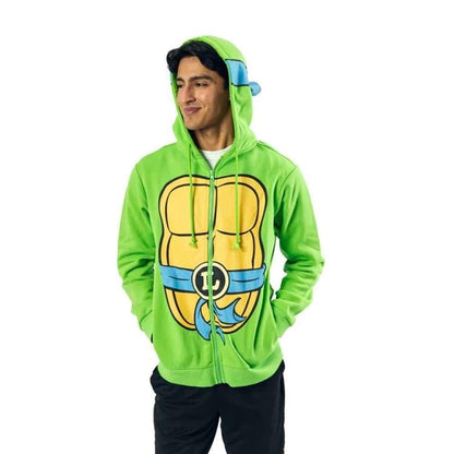 Bioworld Teenage Mutant Ninja Turtles Leonardo Cosplay Zip-Up Hoodie, Polyester - View 3
