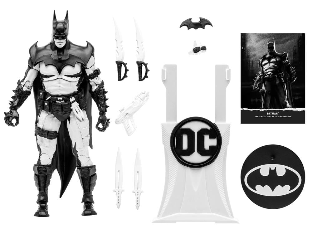 McFarlane Toys DC Multiverse Gold Label Batman Designed by Todd McFarlane (Sketch Edition) Exclusive Action Figure - View 10