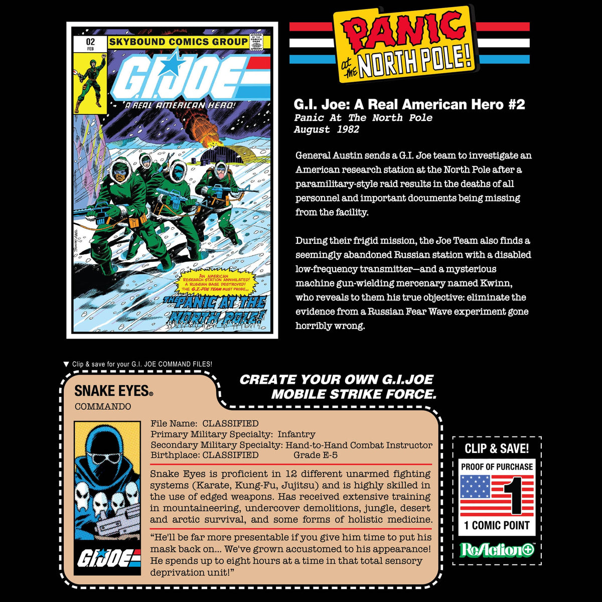 Super7 G.I. Joe ReAction+ Snake Eyes Limited Edition Action Figure and Comic Set - View 8
