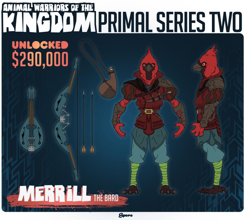 Spero Studios Animal Warriors of The Kingdom Primal Collection Series 2 Merril Figure - View 3