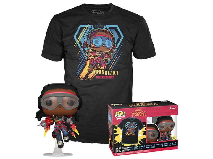 Funko Pop! and Tee Marvel Black Panther: Wakanda Forever Ironheart MK1 Glow-in-the-Dark Set - View 2