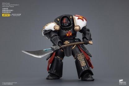 JoyToy Warhammer The Horus Heresy White Scars Ebon Keshig Terminator with Power Glaive 1/18 Scale Action Figure (Ver. 2) - View 9