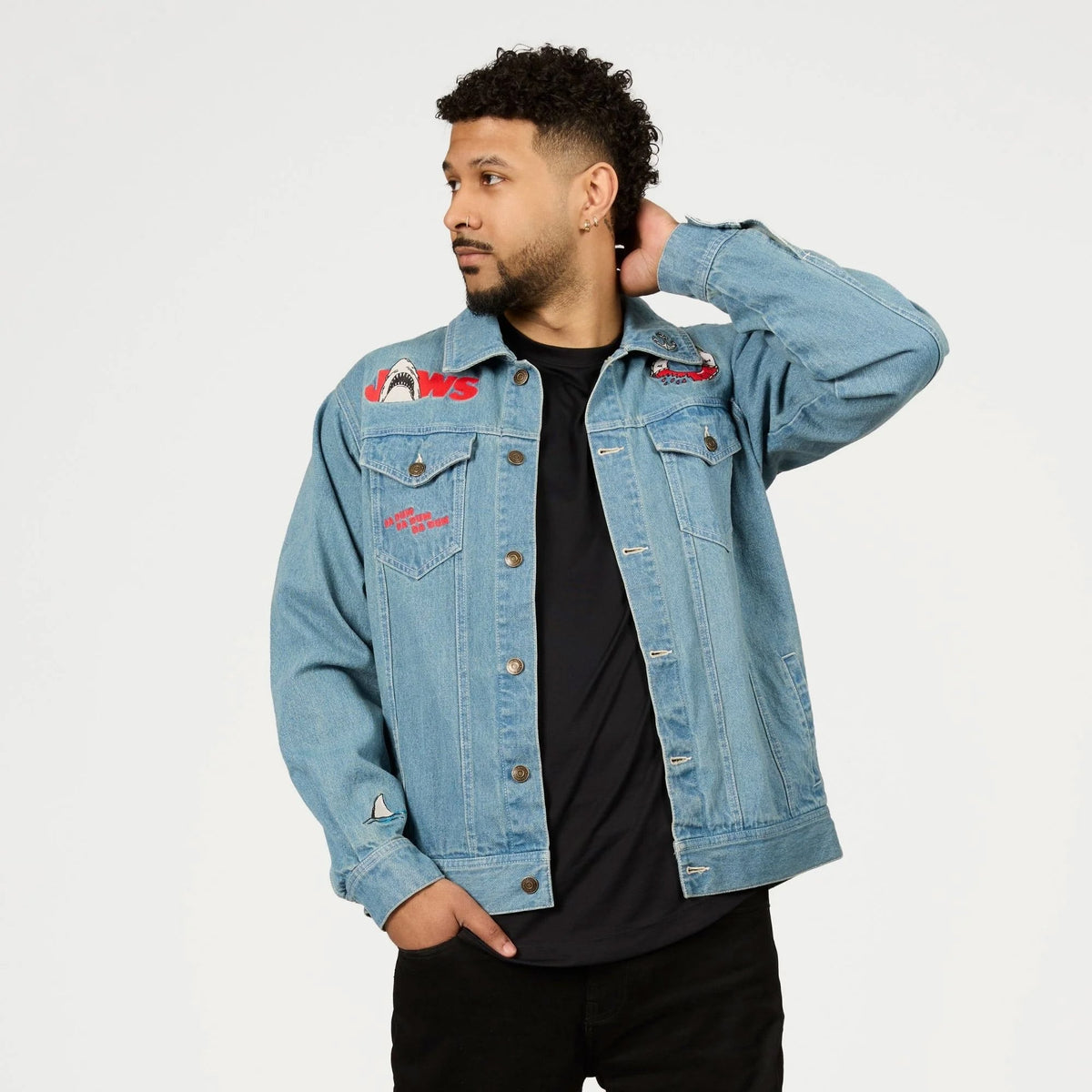 Cakeworthy Jaws Denim Jacket Apparel Featuring Jaws Design - View 6