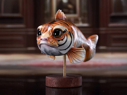 JxK.Studio Tiger-Growl Fish 4.3-Inch Resin and Metal Figure - View 2