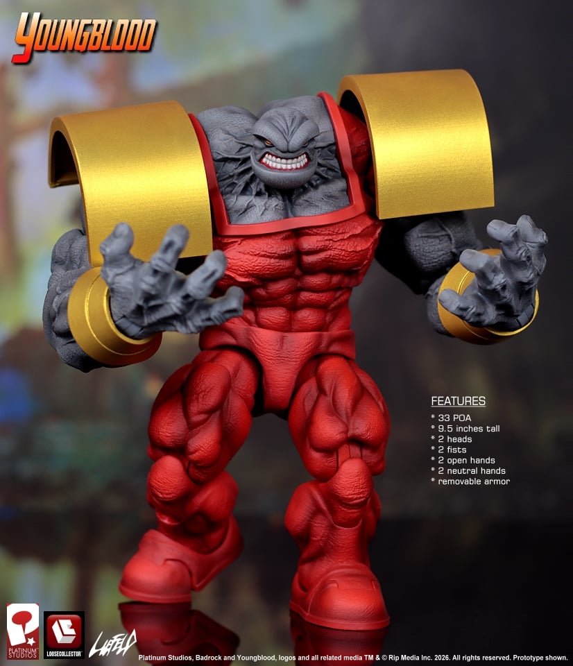 LooseCollector Rob Liefeld's Youngblood Badrock 1/12 Scale Action Figure, 9.5-Inch - View 4
