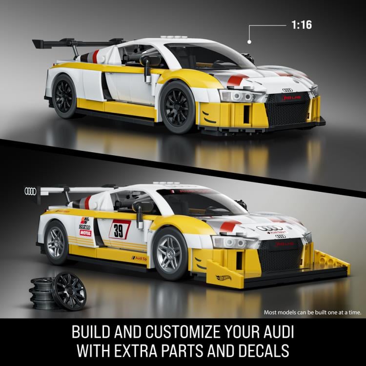 Hot Wheels Elite Series Mattel Brick Shop '15 Audi R8 LMS 1/16 Scale Building Set - View 4